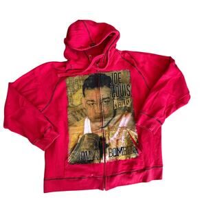 Vintage Joe Louis Everlast Boxing Zip Up Jacket Red Mens XL